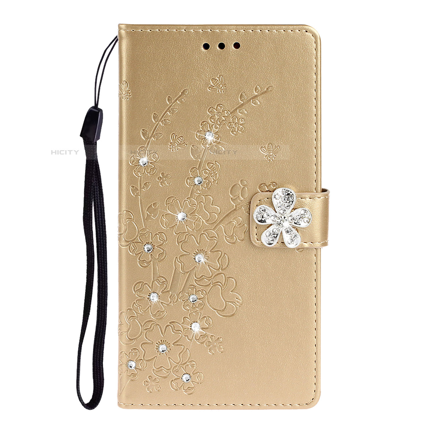 Coque Portefeuille Livre Cuir Etui Clapet L06 pour Samsung Galaxy A51 5G Or Plus