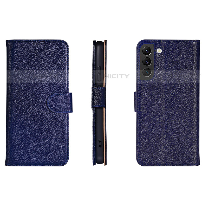 Coque Portefeuille Livre Cuir Etui Clapet L06 pour Samsung Galaxy S21 Plus 5G Bleu Plus