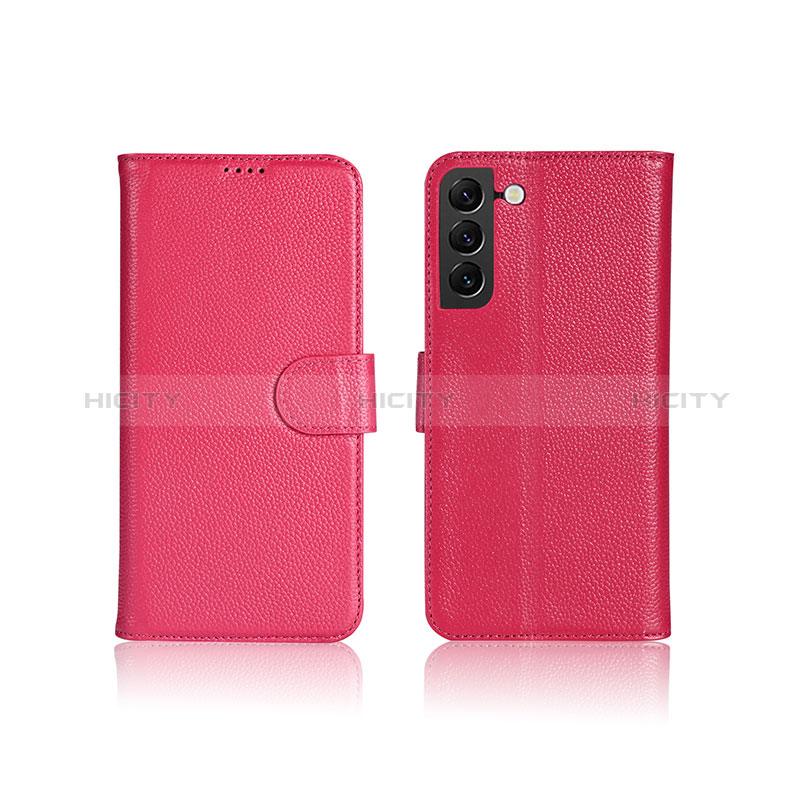 Coque Portefeuille Livre Cuir Etui Clapet L06 pour Samsung Galaxy S24 5G Rose Rouge Plus