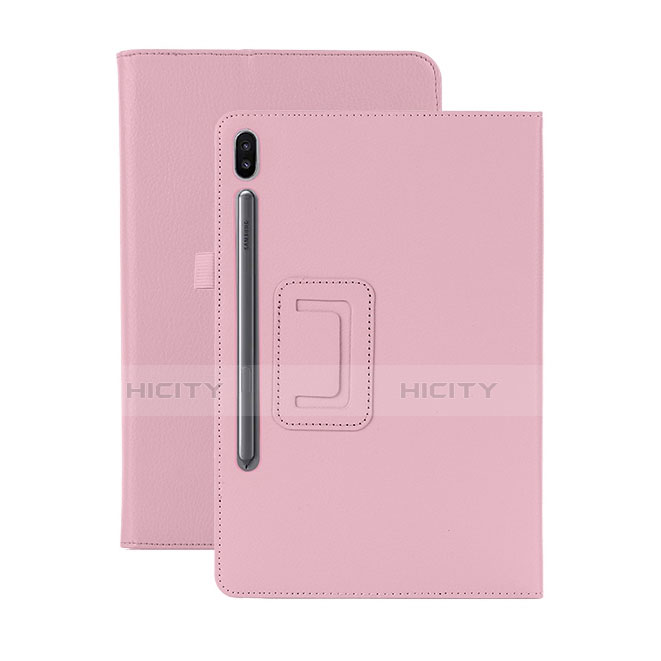 Coque Portefeuille Livre Cuir Etui Clapet L06 pour Samsung Galaxy Tab S6 10.5 SM-T860 Rose Plus