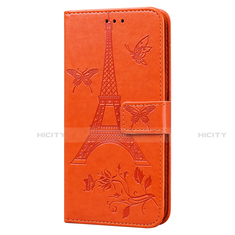 Coque Portefeuille Livre Cuir Etui Clapet L06 pour Sony Xperia 8 Lite Orange Plus