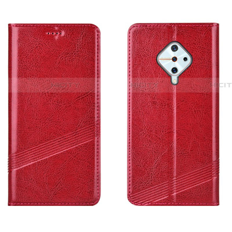 Coque Portefeuille Livre Cuir Etui Clapet L06 pour Vivo S1 Pro Rouge Plus