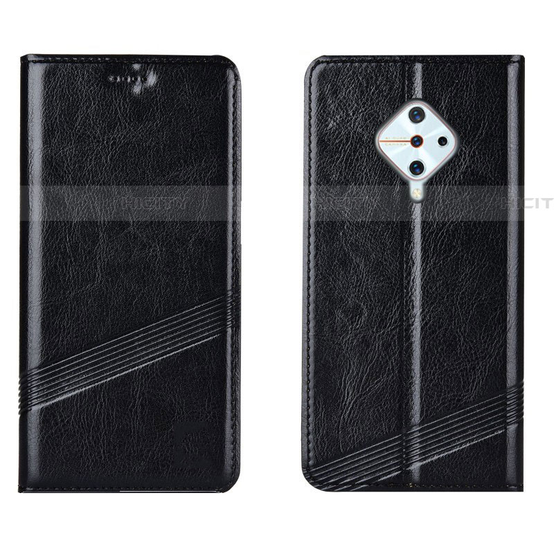 Coque Portefeuille Livre Cuir Etui Clapet L06 pour Vivo X50 Lite Noir Plus