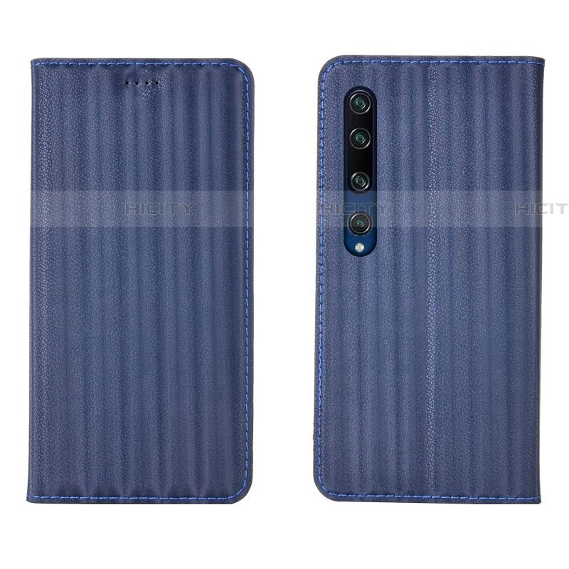 Coque Portefeuille Livre Cuir Etui Clapet L06 pour Xiaomi Mi 10 Bleu Plus