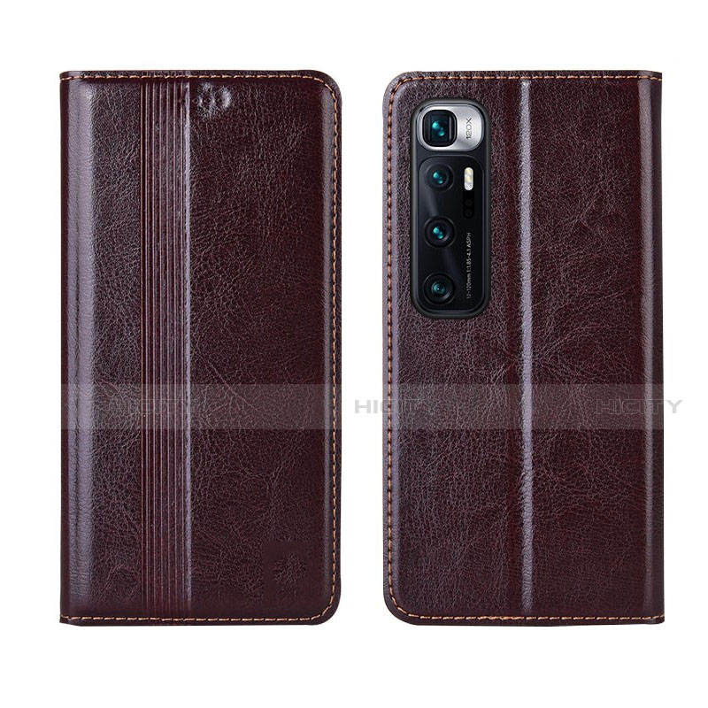 Coque Portefeuille Livre Cuir Etui Clapet L06 pour Xiaomi Mi 10 Ultra Marron Plus