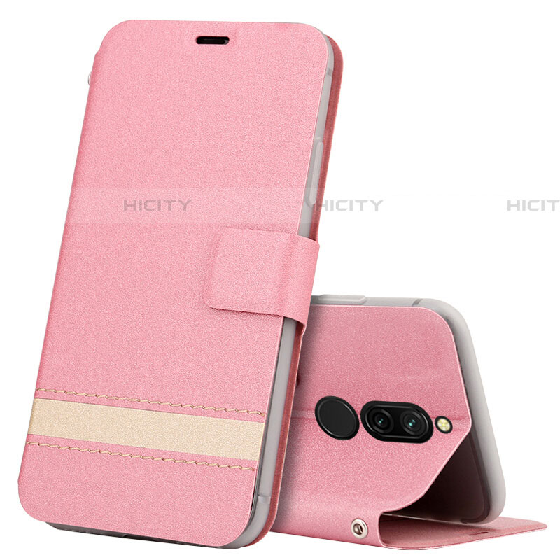 Coque Portefeuille Livre Cuir Etui Clapet L06 pour Xiaomi Redmi 8 Rose Plus