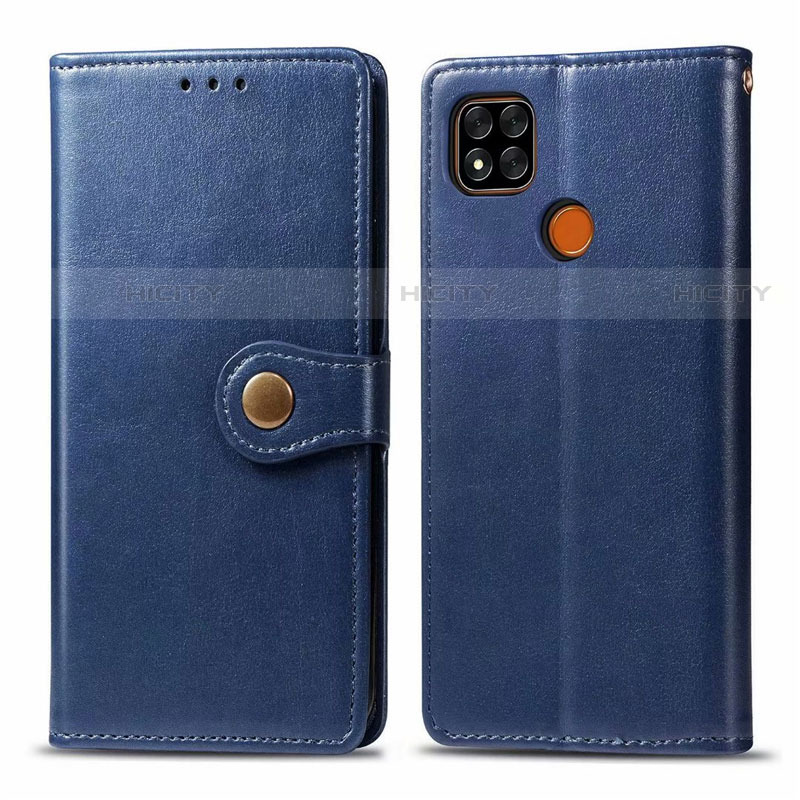 Coque Portefeuille Livre Cuir Etui Clapet L06 pour Xiaomi Redmi 9 India Bleu Plus