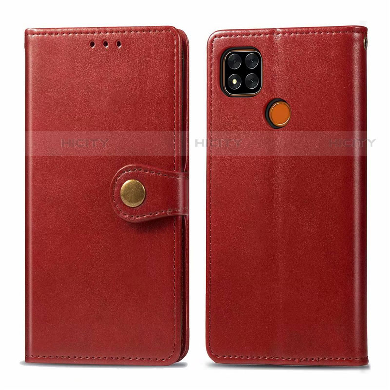 Coque Portefeuille Livre Cuir Etui Clapet L06 pour Xiaomi Redmi 9 India Rouge Plus