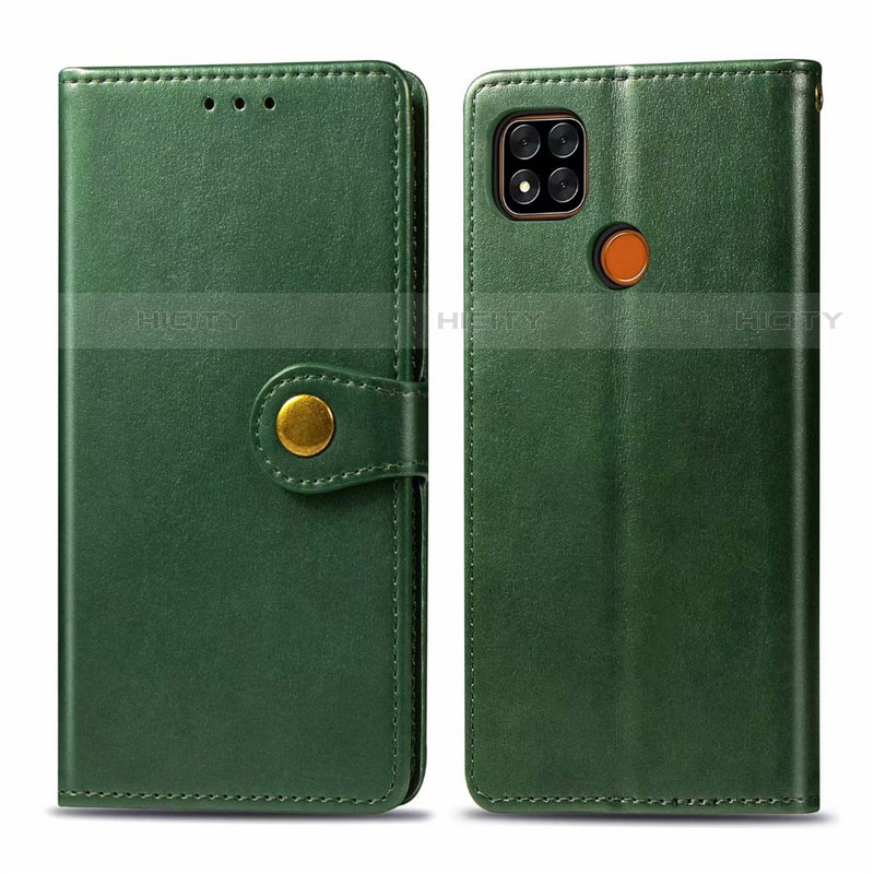 Coque Portefeuille Livre Cuir Etui Clapet L06 pour Xiaomi Redmi 9 India Vert Plus