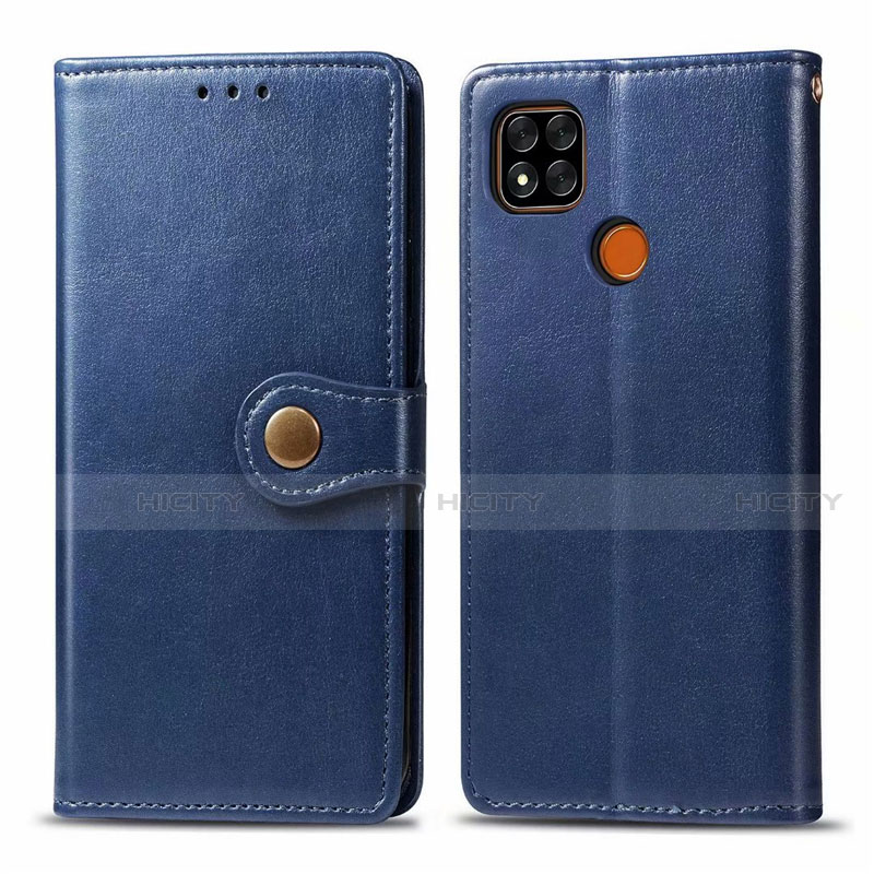 Coque Portefeuille Livre Cuir Etui Clapet L06 pour Xiaomi Redmi 9C NFC Bleu Plus