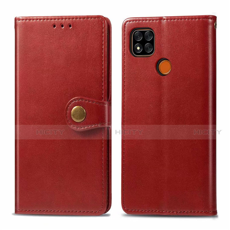 Coque Portefeuille Livre Cuir Etui Clapet L06 pour Xiaomi Redmi 9C NFC Rouge Plus