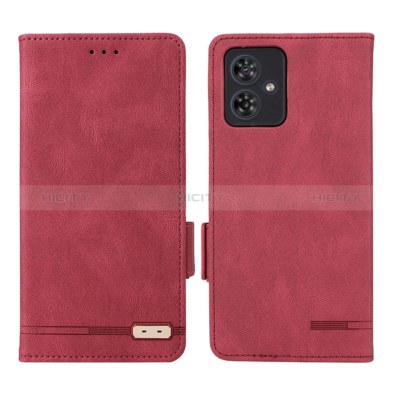 Coque Portefeuille Livre Cuir Etui Clapet L06Z pour Motorola Moto G54 5G Rouge Plus