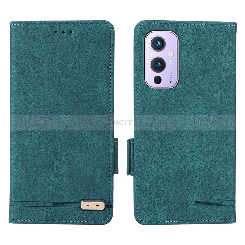 Coque Portefeuille Livre Cuir Etui Clapet L06Z pour OnePlus 9 5G Vert Plus