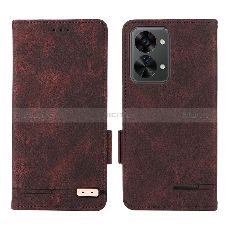 Coque Portefeuille Livre Cuir Etui Clapet L06Z pour OnePlus Nord 2T 5G Marron Plus