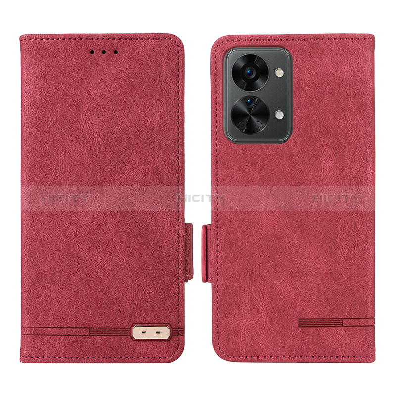 Coque Portefeuille Livre Cuir Etui Clapet L06Z pour OnePlus Nord 2T 5G Rouge Plus