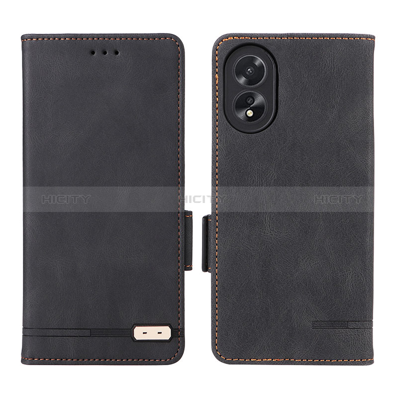 Coque Portefeuille Livre Cuir Etui Clapet L06Z pour Oppo A18 Noir Plus