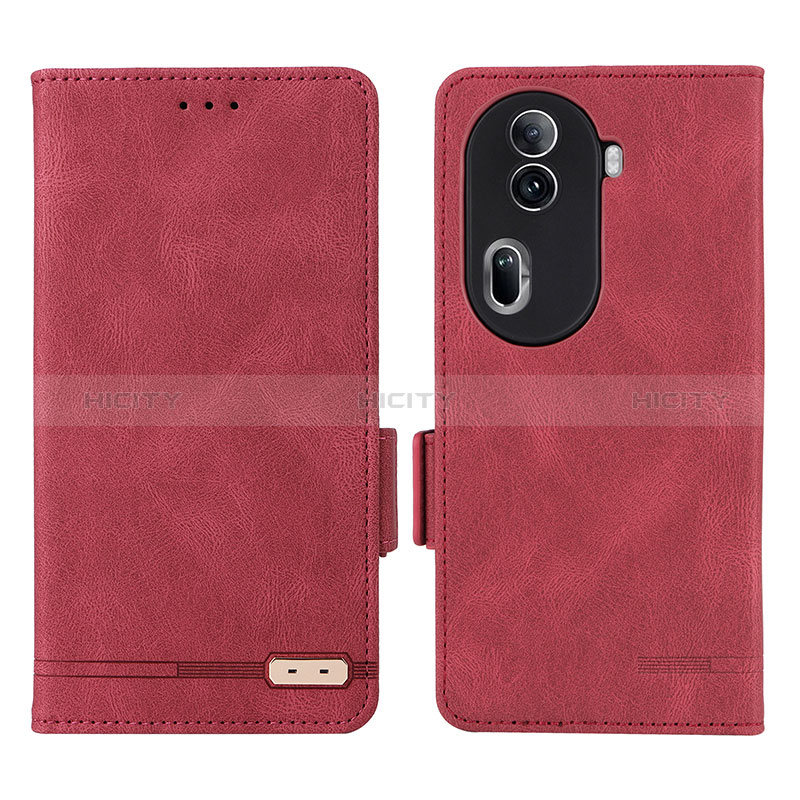 Coque Portefeuille Livre Cuir Etui Clapet L06Z pour Oppo Reno11 Pro 5G Rouge Plus