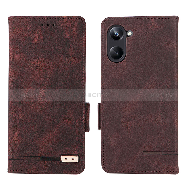 Coque Portefeuille Livre Cuir Etui Clapet L06Z pour Realme 10 Pro 5G Marron Plus