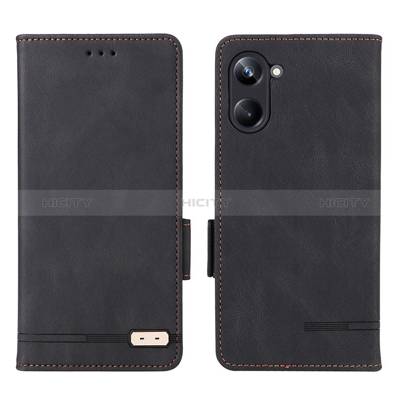 Coque Portefeuille Livre Cuir Etui Clapet L06Z pour Realme 10 Pro 5G Noir Plus