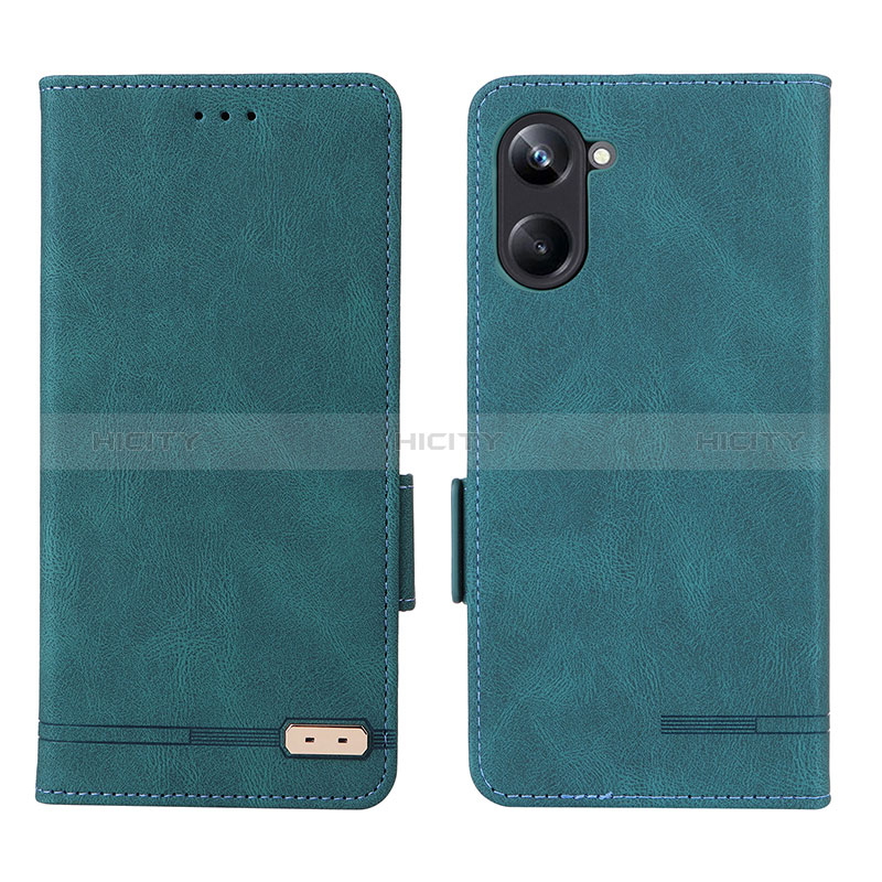 Coque Portefeuille Livre Cuir Etui Clapet L06Z pour Realme 10 Pro 5G Vert Plus