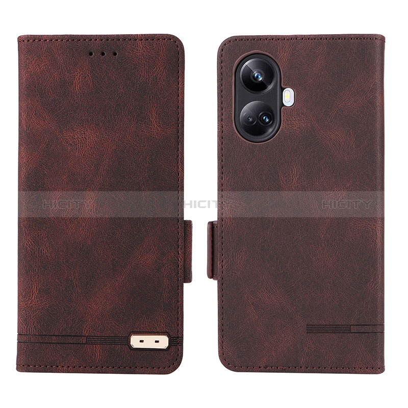 Coque Portefeuille Livre Cuir Etui Clapet L06Z pour Realme 10 Pro+ Plus 5G Marron Plus