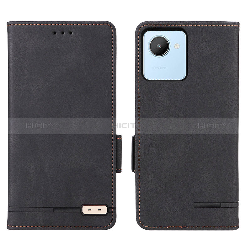 Coque Portefeuille Livre Cuir Etui Clapet L06Z pour Realme C30 Noir Plus