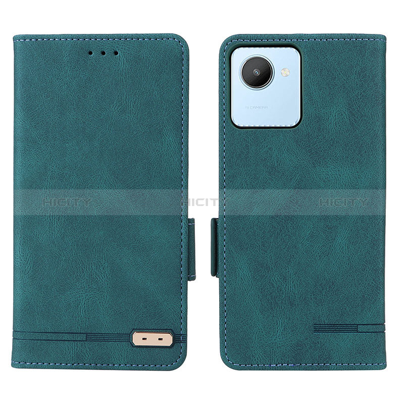 Coque Portefeuille Livre Cuir Etui Clapet L06Z pour Realme C30 Vert Plus