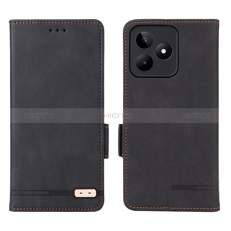 Coque Portefeuille Livre Cuir Etui Clapet L06Z pour Realme C51 Noir Plus