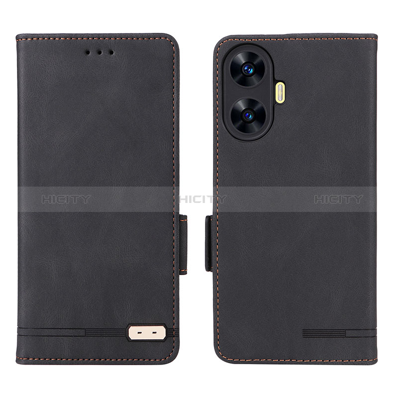 Coque Portefeuille Livre Cuir Etui Clapet L06Z pour Realme C55 Noir Plus