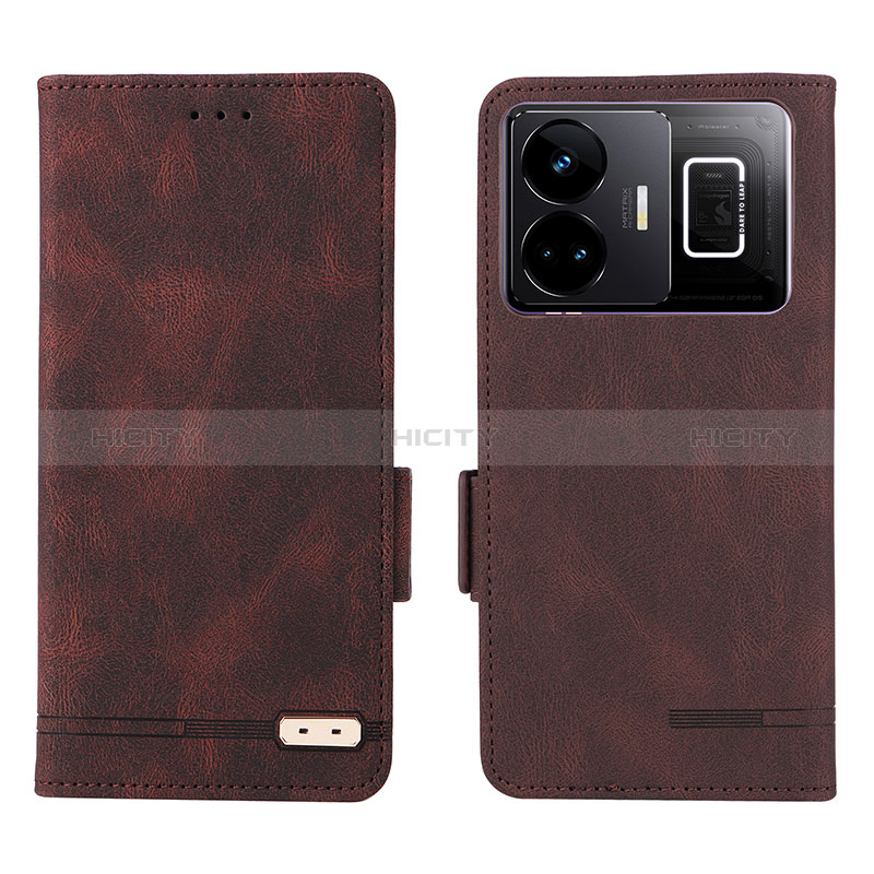 Coque Portefeuille Livre Cuir Etui Clapet L06Z pour Realme GT3 5G Marron Plus