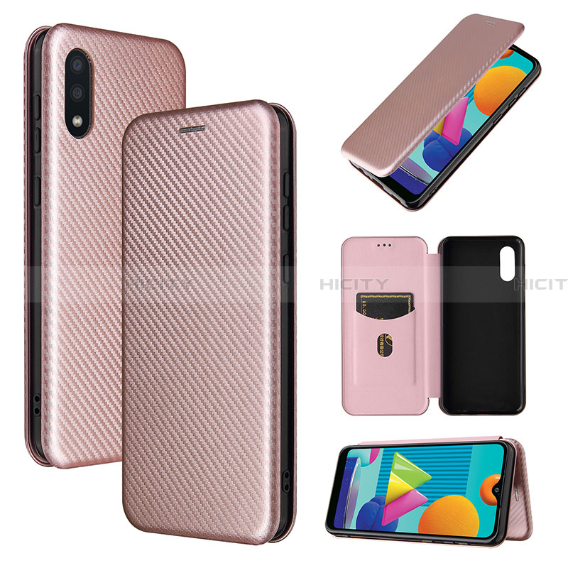 Coque Portefeuille Livre Cuir Etui Clapet L06Z pour Samsung Galaxy A02 Or Rose Plus