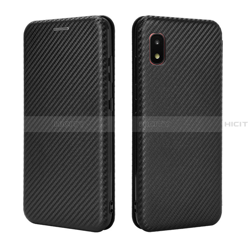 Coque Portefeuille Livre Cuir Etui Clapet L06Z pour Samsung Galaxy A21 SC-42A Noir Plus