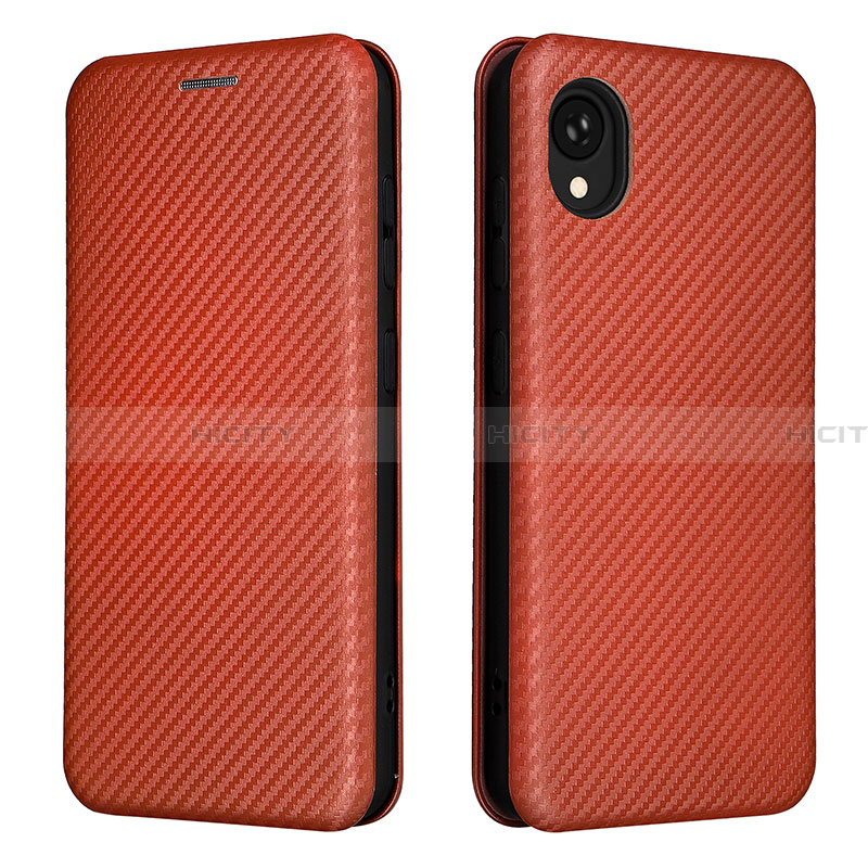 Coque Portefeuille Livre Cuir Etui Clapet L06Z pour Samsung Galaxy A22 5G SC-56B Marron Plus