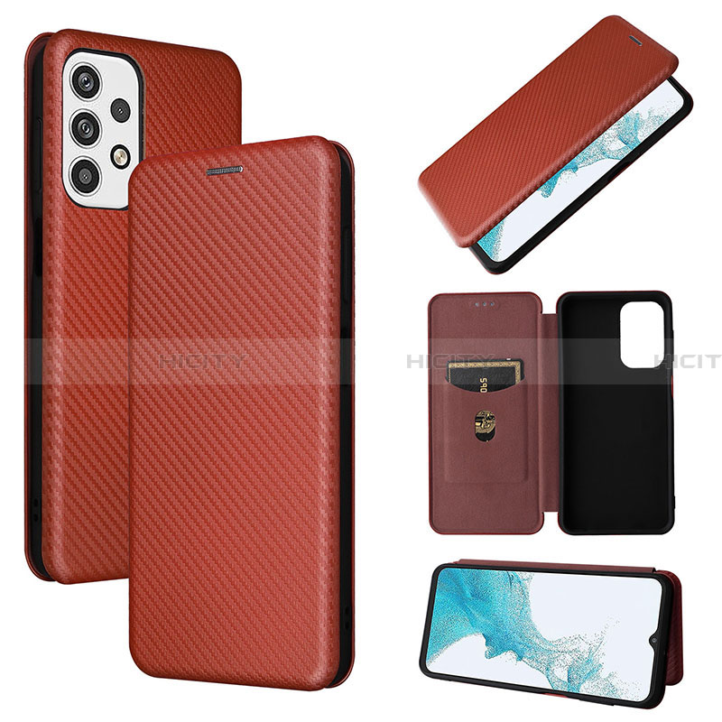 Coque Portefeuille Livre Cuir Etui Clapet L06Z pour Samsung Galaxy A23 4G Marron Plus