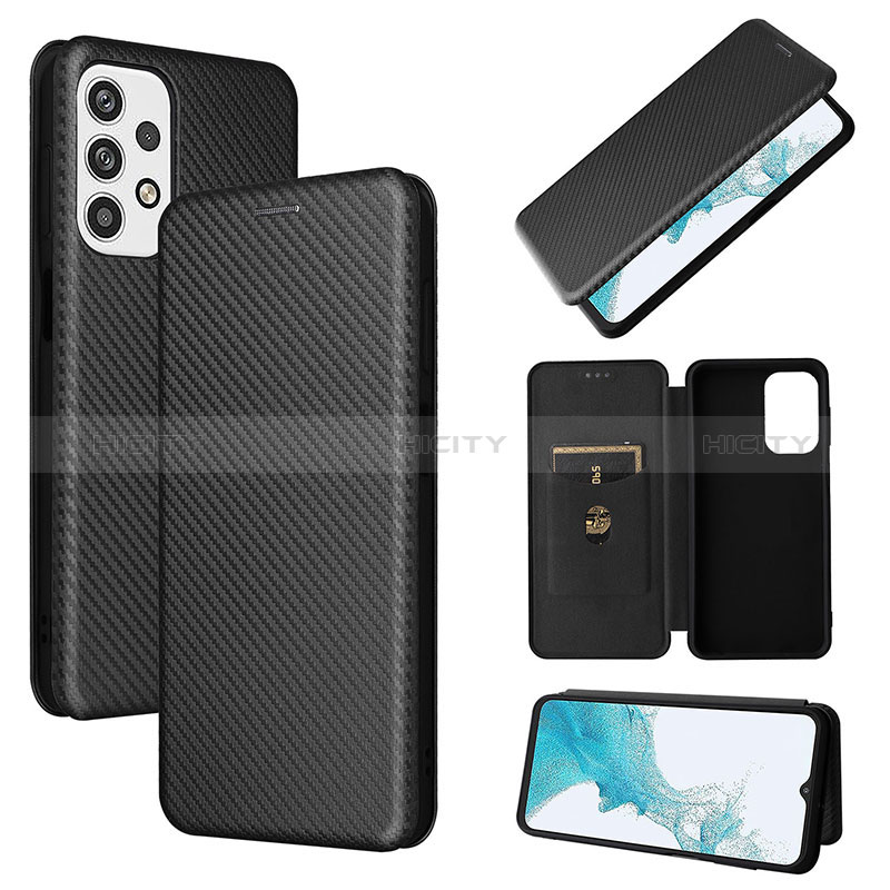 Coque Portefeuille Livre Cuir Etui Clapet L06Z pour Samsung Galaxy A23 5G Noir Plus