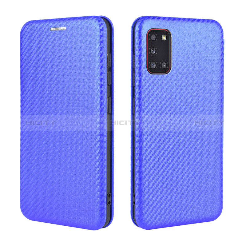 Coque Portefeuille Livre Cuir Etui Clapet L06Z pour Samsung Galaxy A31 Bleu Plus