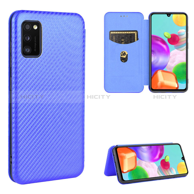 Coque Portefeuille Livre Cuir Etui Clapet L06Z pour Samsung Galaxy A41 Bleu Plus