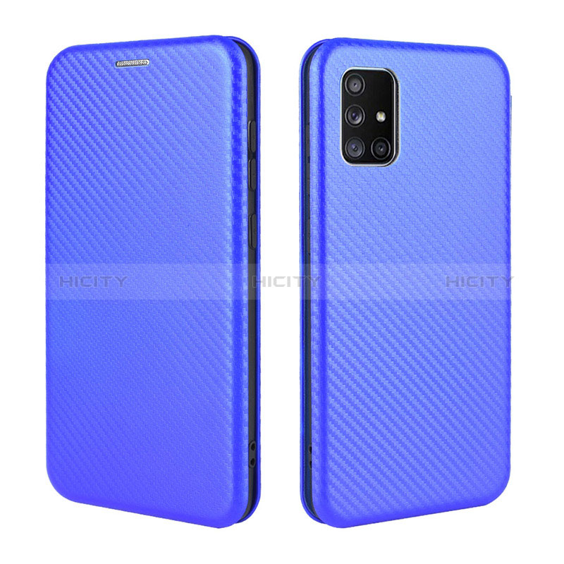 Coque Portefeuille Livre Cuir Etui Clapet L06Z pour Samsung Galaxy A51 4G Bleu Plus