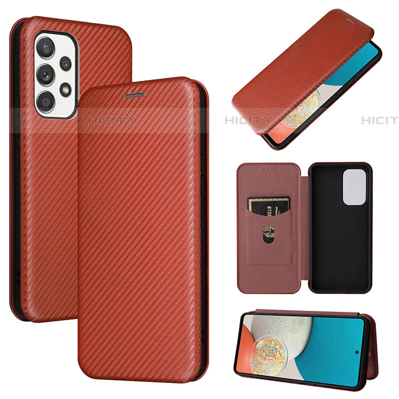 Coque Portefeuille Livre Cuir Etui Clapet L06Z pour Samsung Galaxy A53 5G Marron Plus