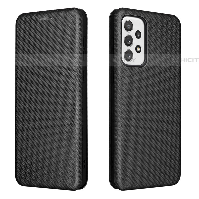 Coque Portefeuille Livre Cuir Etui Clapet L06Z pour Samsung Galaxy A73 5G Noir Plus