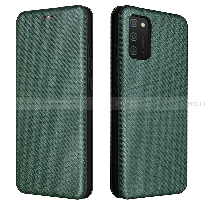 Coque Portefeuille Livre Cuir Etui Clapet L06Z pour Samsung Galaxy F02S SM-E025F Vert Plus