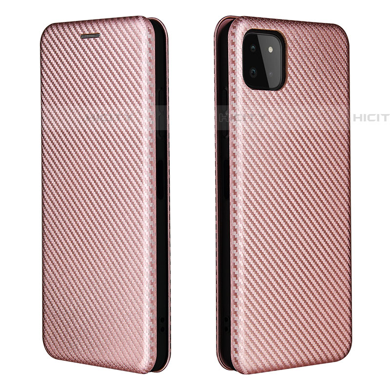 Coque Portefeuille Livre Cuir Etui Clapet L06Z pour Samsung Galaxy F42 5G Or Rose Plus