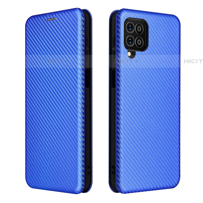 Coque Portefeuille Livre Cuir Etui Clapet L06Z pour Samsung Galaxy F62 5G Bleu Plus