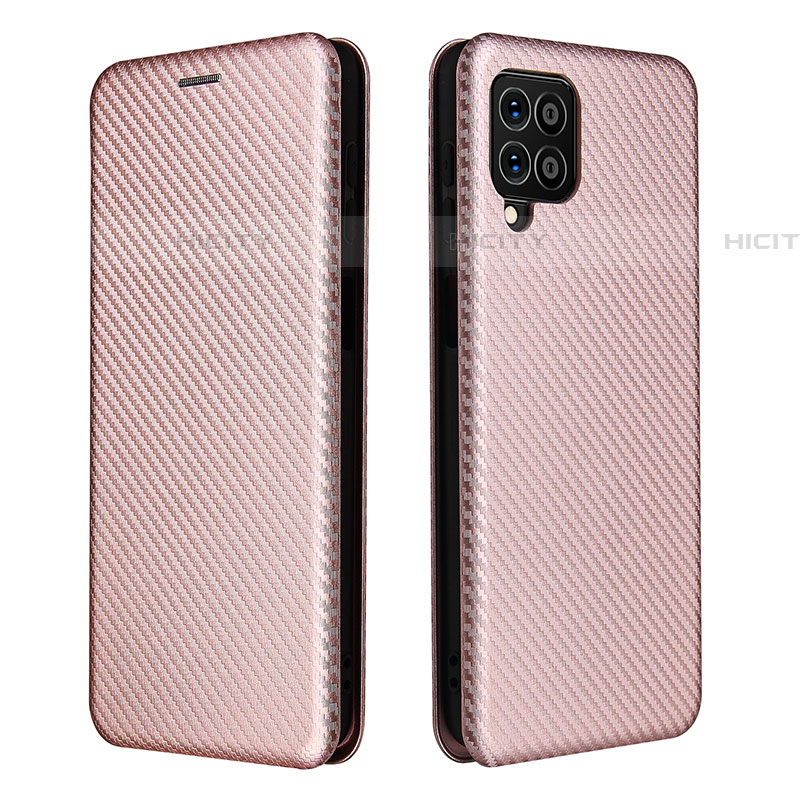 Coque Portefeuille Livre Cuir Etui Clapet L06Z pour Samsung Galaxy F62 5G Or Rose Plus