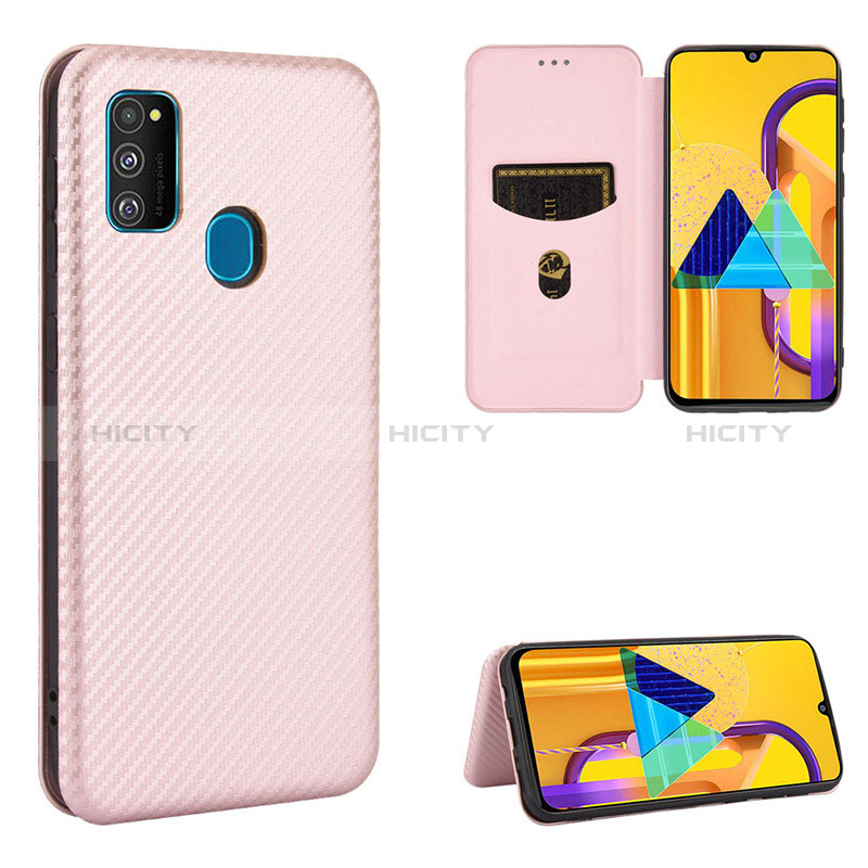 Coque Portefeuille Livre Cuir Etui Clapet L06Z pour Samsung Galaxy M21 Or Rose Plus