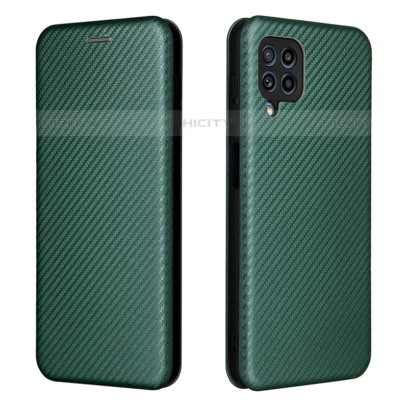 Coque Portefeuille Livre Cuir Etui Clapet L06Z pour Samsung Galaxy M32 4G Vert Plus