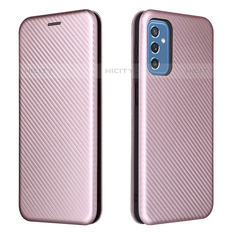 Coque Portefeuille Livre Cuir Etui Clapet L06Z pour Samsung Galaxy M52 5G Or Rose Plus