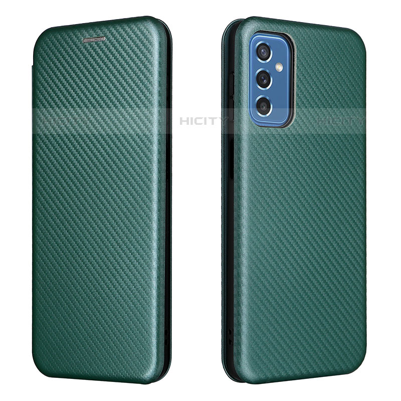 Coque Portefeuille Livre Cuir Etui Clapet L06Z pour Samsung Galaxy M52 5G Vert Plus