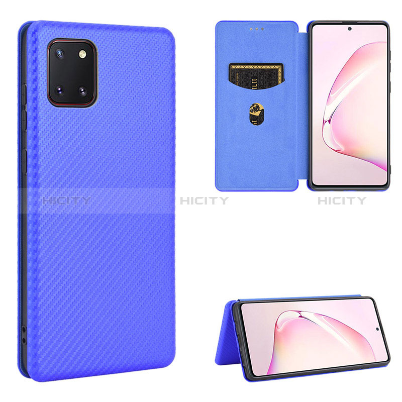 Coque Portefeuille Livre Cuir Etui Clapet L06Z pour Samsung Galaxy Note 10 Lite Bleu Plus