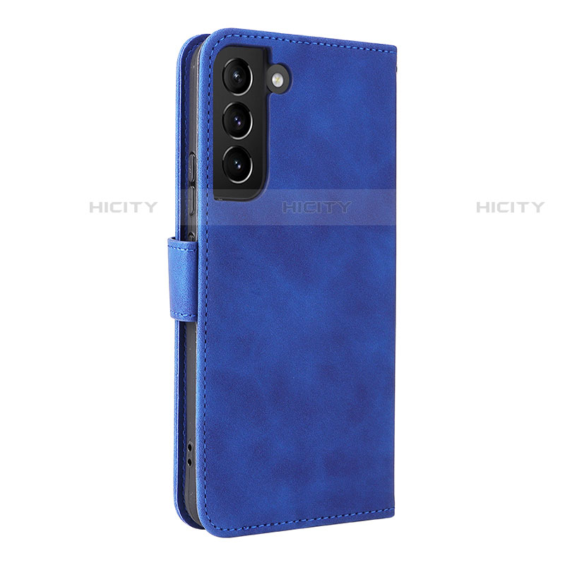Coque Portefeuille Livre Cuir Etui Clapet L06Z pour Samsung Galaxy S21 FE 5G Bleu Plus